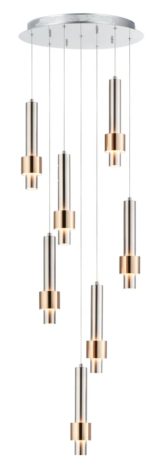 ET2 E24757-SNSBR Reveal LED Pendant, Satin Nickel / Satin Brass