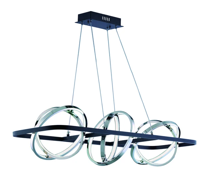 ET2 E24788-BKPC Gyro II LED Pendant, Black / Polished Chrome
