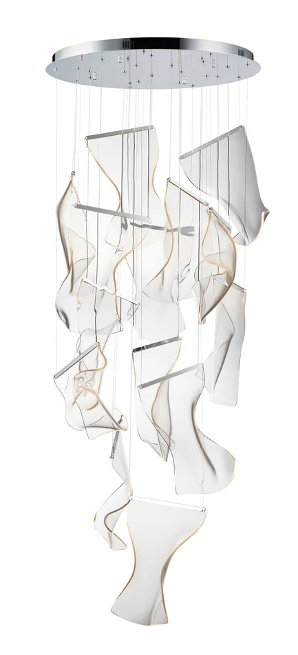 ET2 E24877-133PC Rinkle LED Pendant, Polished Chrome