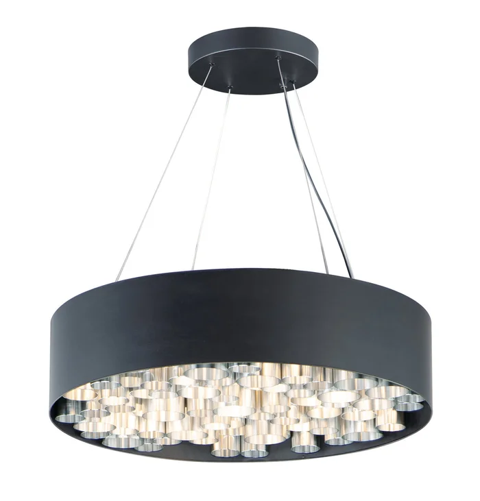 ET2 E32785-BKAL Pipes LED Pendant, Black / Brushed Aluminum