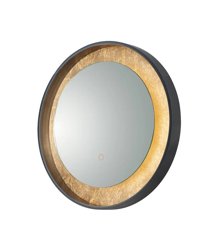 ET2 E42036-GLBK Floating LED Mirror, Gold Leaf / Black