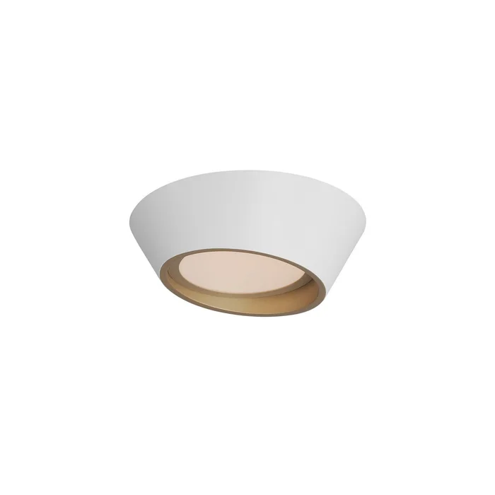 ET2 E51030-WTGLD Slant LED Wall Sconce/Flush Mount, White/Gold