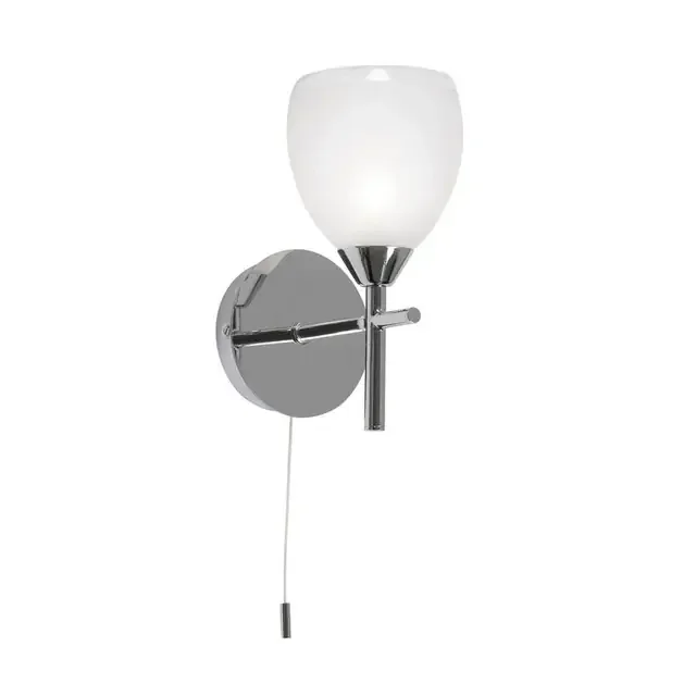 Etta Chrome with Frosted Glass IP44 Bathroom Wall Light