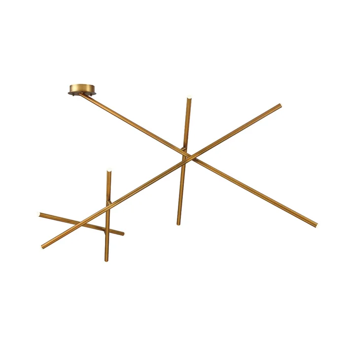 Eurofase Lighting 36249-039 Crossroads 57″ Indoor LED Ceiling Mount, 9W, 590 Lumens, 3000K, Antique Brass