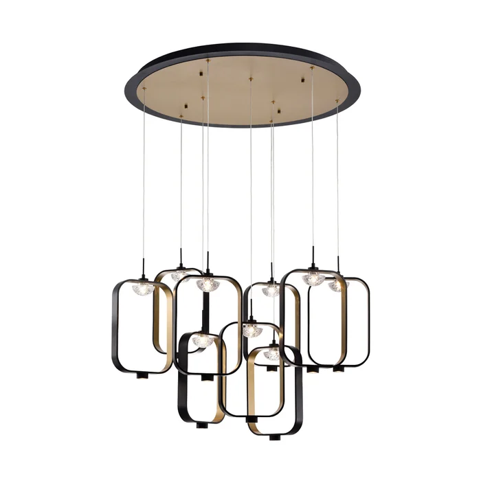 Eurofase Lighting 37079-017 Dagmar 33″ Round LED Chandelier, 54W, 1750 Lumens 3000K, Black