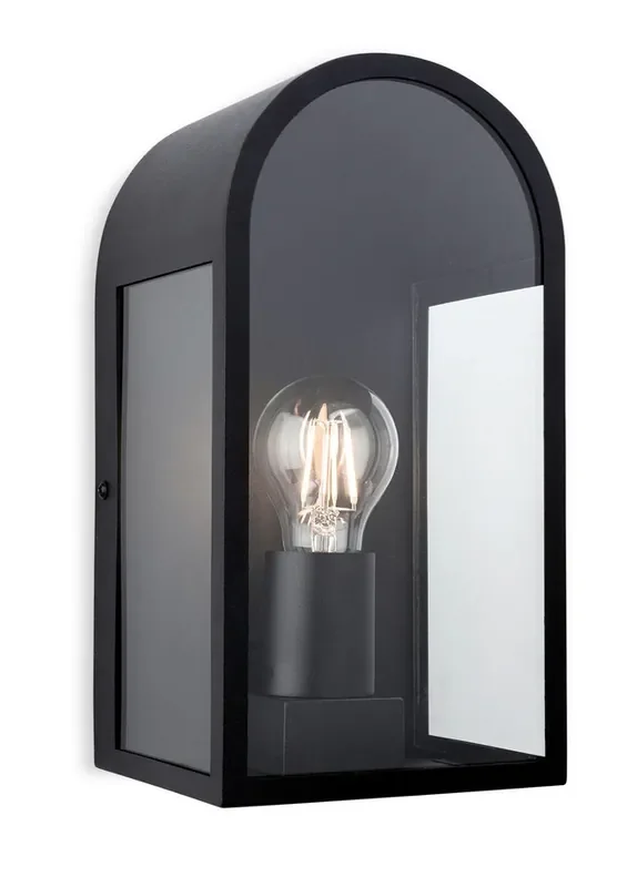 Eva Black with Clear Glass IP44 Wall Light