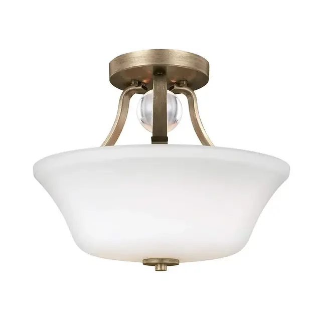 Evington 2 Light Sunset Gold Semi Flush Ceiling Light