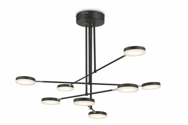 Fad 8 Light Black LED Pendant Light