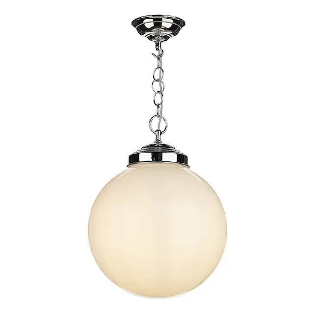Fairfax Small Chrome with Opal Glass Pendant Light
