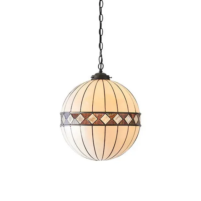 Fargo Dark Bronze Medium Globe Tiffany Pendant Light