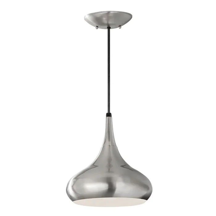 Feiss FE-BESO-P-M-BS Beso Single Light Brushed Steel Medium Pendant Ceiling Light