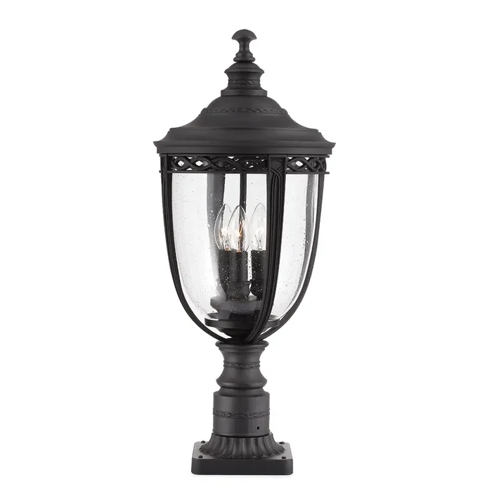 Feiss FE-EB3-L-BLK English Bridle Black Large Outdoor Pedestal Lamp
