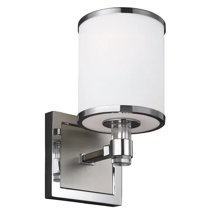 Feiss FE-PROSPECT-PARK1 Prospect Park Single Light Satin Nickel/Chrome Wall Light