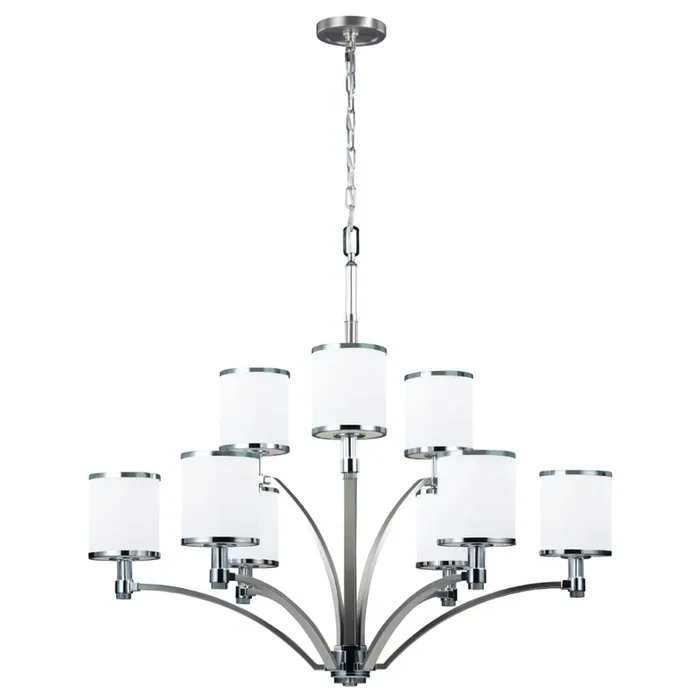 Feiss FE-PROSPECT-PARK9 Prospect Park 9 Light Satin Nickel/Chrome Pendant Ceiling Light