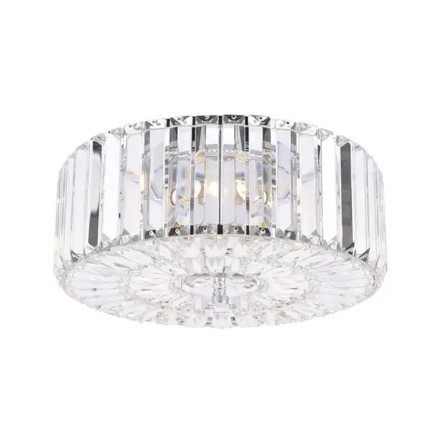 Fernhurst 3 Light Chrome with Crystal Flush Ceiling Light