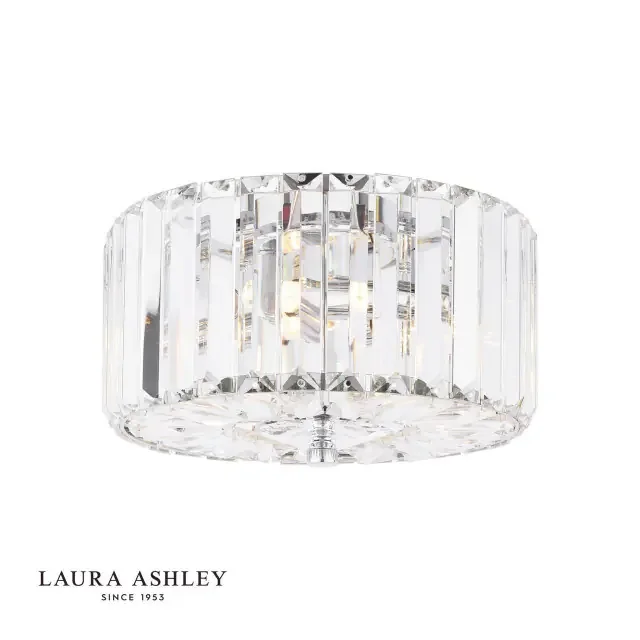 Fernhurst 3 Light Polished Chrome and Crystal Flush Ceiling Light