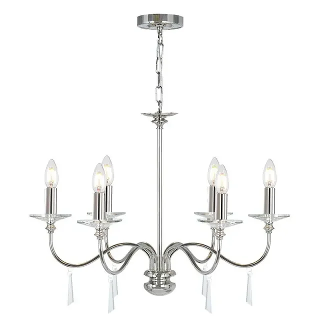 Finsbury Park 6 Light Polished Nickel Chandelier