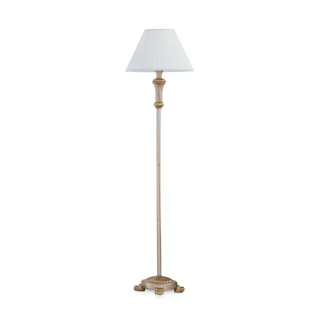 Firenze PT1 Antique Gold Resin with White Floor Lamp