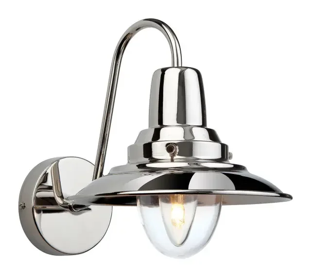 Fisherman Chrome with Clear Glass Wall Light