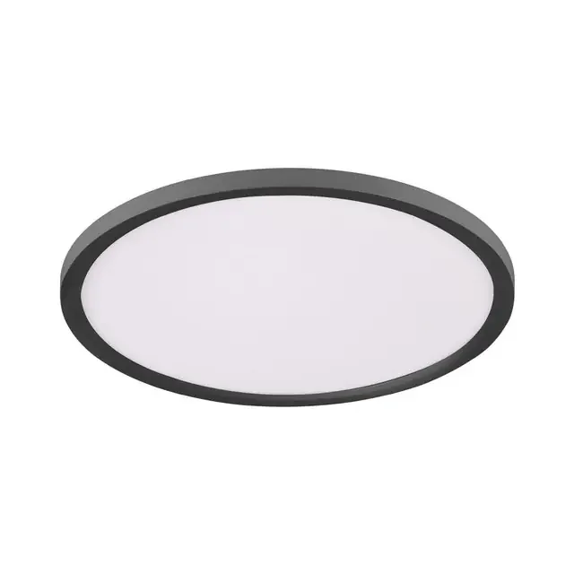 FLAT 40cm Black Circular Remote Control Dimmable Ceiling Light