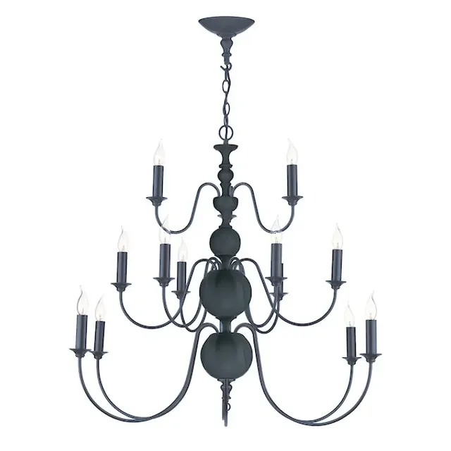 FLEMISH 15 Light Smoke Blue Pendant Light