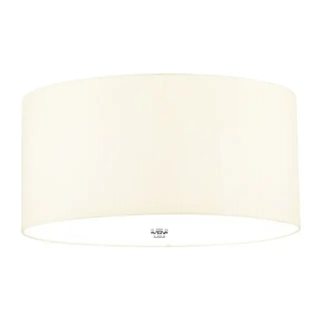 Fletcher 3 Light Polished Chrome 45cm Shaded Flush Ceiling Light