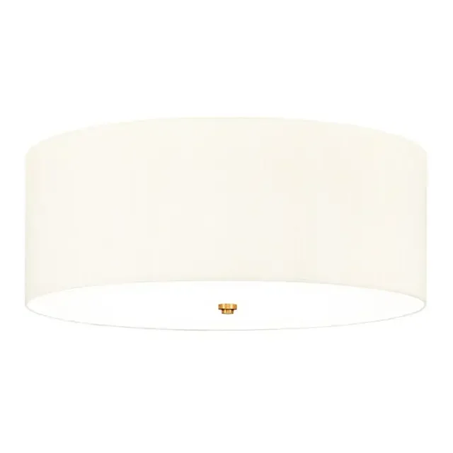 Fletcher 5 Light Aged Brass 65cm Shaded Flush Ceiling Light