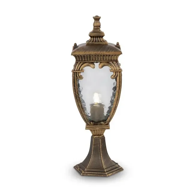 Fleur Black and Gold IP44 Post Top Light