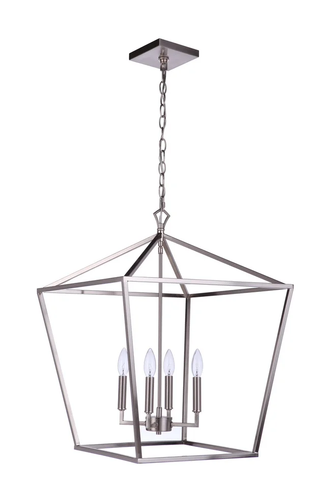 Flynt II Four Light Foyer Pendant in Brushed Polished Nickel (46|56336-BNK)