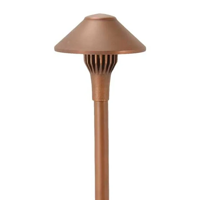 Focus Industries AL-01-LEDP-BAT Cast Brass 4W 3000K Integrated LED Area Light with 5.5″ China Hat, Black Acid Treatment