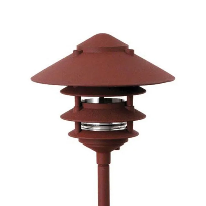 Focus Industries AL-03-3T-10-LEDP-WBR 3 Tier Aluminum 4W Integrated LED Area Light with 10″ Pagoda Hat, Weathered Brown