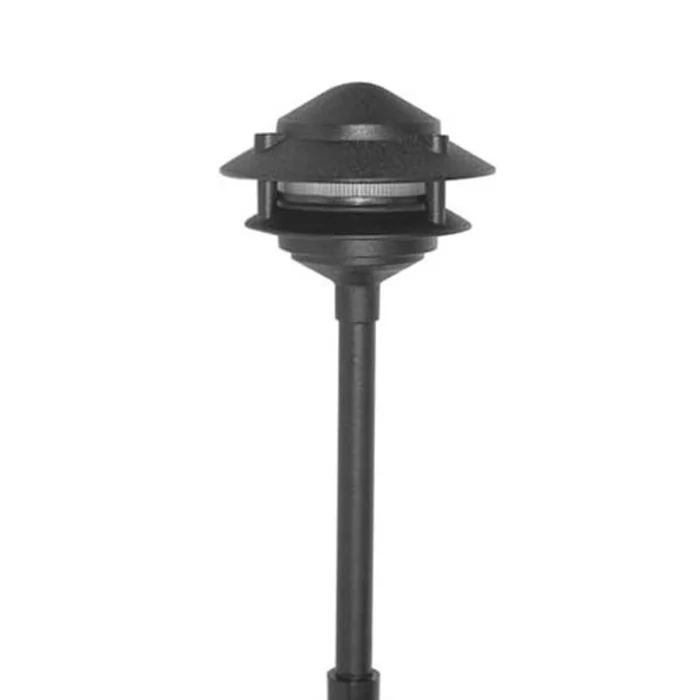 Focus Industries AL-03-LEDP-WBR 2 Tier Aluminum 4W Integrated LED Area Light with 6″ Pagoda Hat, Weathered Brown