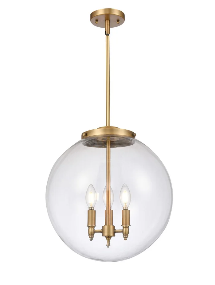 Franklin Restoration LED Pendant in Brushed Brass (405|221-3S-BB-G202-16-LED)