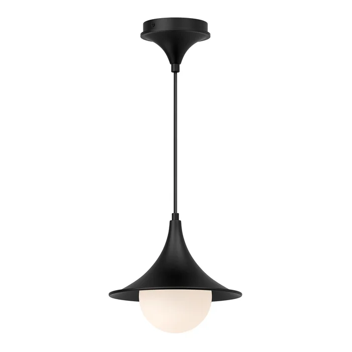 Fuji One Light Pendant in Matte Black/Opal Matte Glass (452|PD525009MBOP)