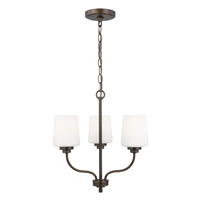 Generation Lighting 3102803EN3-710 Windom Three Light Chandelier, Bronze
