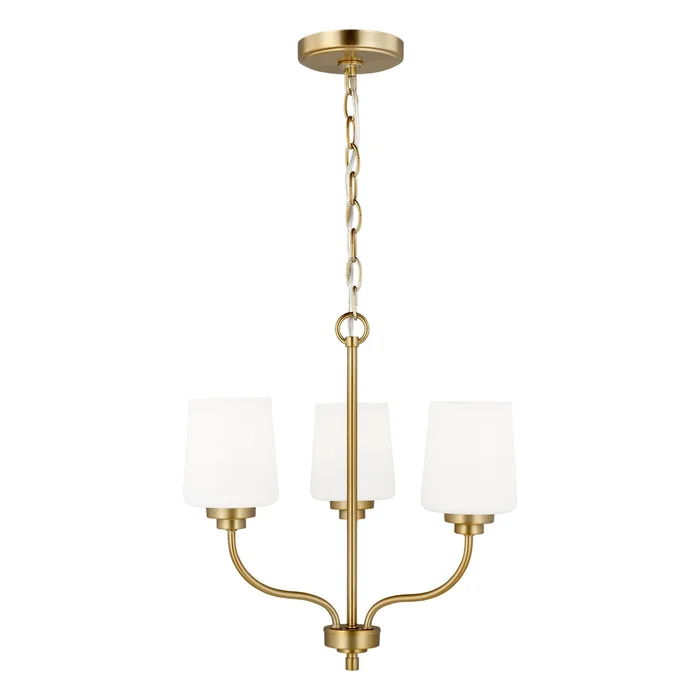 Generation Lighting 3102803EN3-848 Windom Three Light Chandelier, Satin Brass
