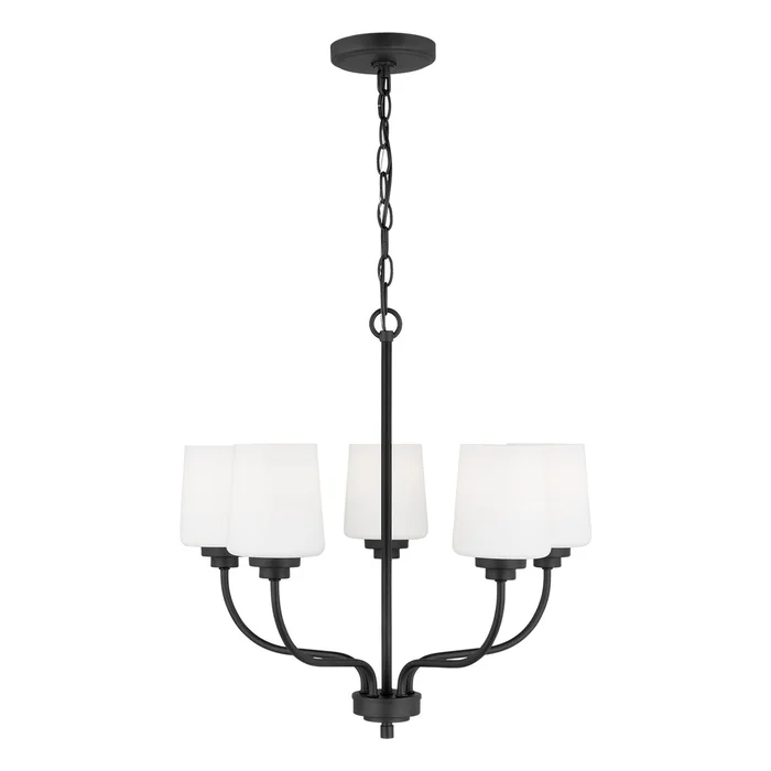 Generation Lighting 3102805-112 Windom Five Light Chandelier, Midnight Black