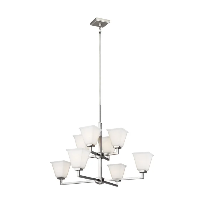 Generation Lighting 3113708EN3-962 Ellis Harper Eight Light Chandelier, Brushed Nickel