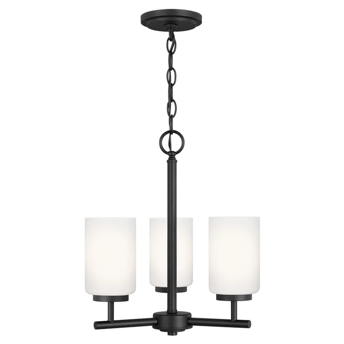 Generation Lighting 31160EN3-112 Oslo Three Light Chandelier, Midnight Black