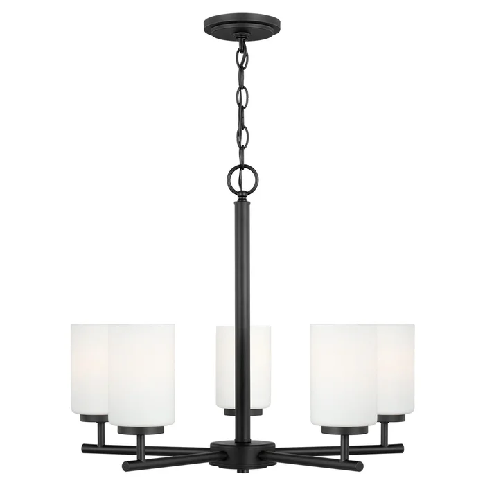 Generation Lighting 31161-112 Oslo Five Light Chandelier, Midnight Black