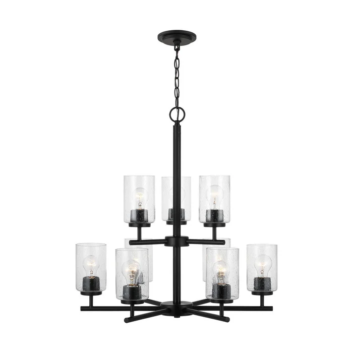 Generation Lighting 31172-112 Oslo Nine Light Chandelier, Midnight Black