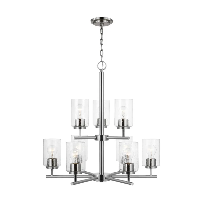 Generation Lighting 31172-962 Oslo Nine Light Chandelier, Brushed Nickel