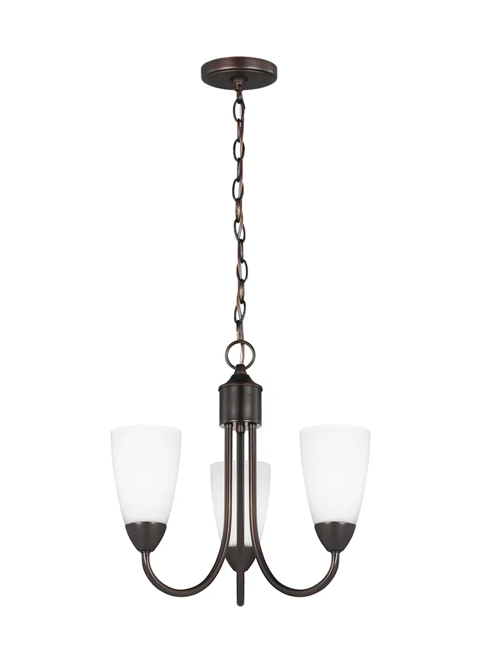 Generation Lighting 3120203EN3-710 Seville Three Light Chandelier, Bronze