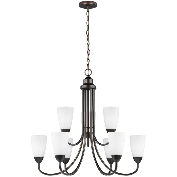 Generation Lighting 3120209-710 Seville Nine Light Chandelier, Bronze