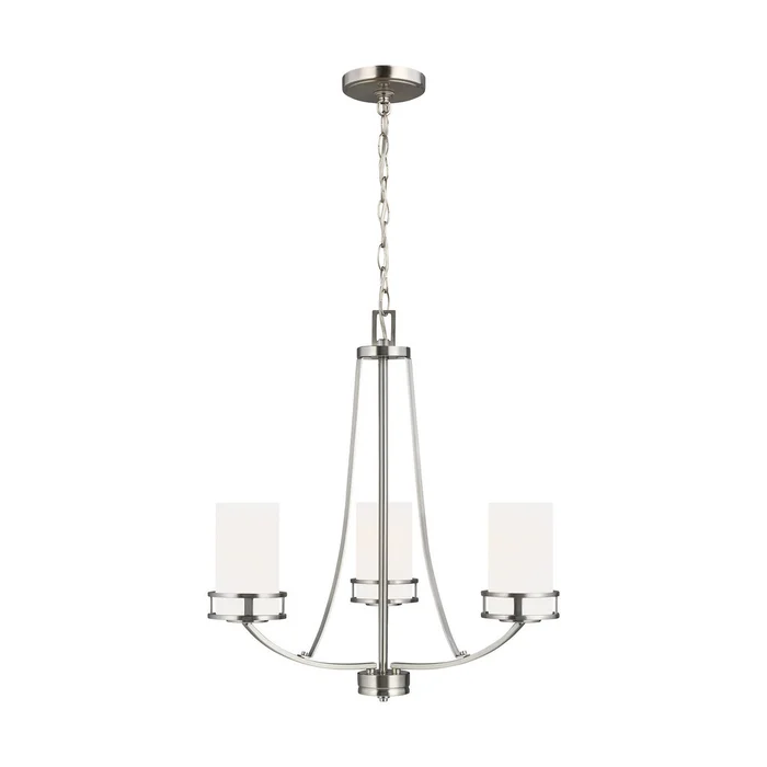 Generation Lighting 3121603-962 Robie Three Light Chandelier, Brushed Nickel