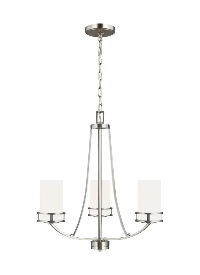 Generation Lighting 3121603EN3-962 Robie Three Light Chandelier, Brushed Nickel