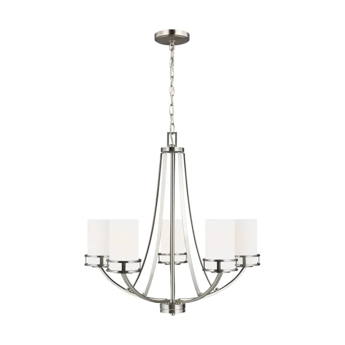 Generation Lighting 3121605-962 Robie Five Light Chandelier, Brushed Nickel
