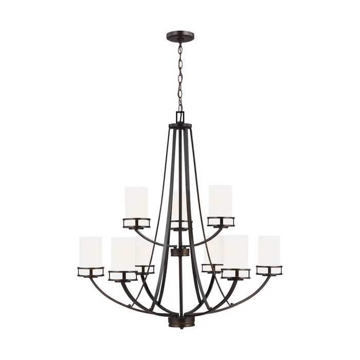 Generation Lighting 3121609-710 Robie Nine Light Chandelier, Bronze
