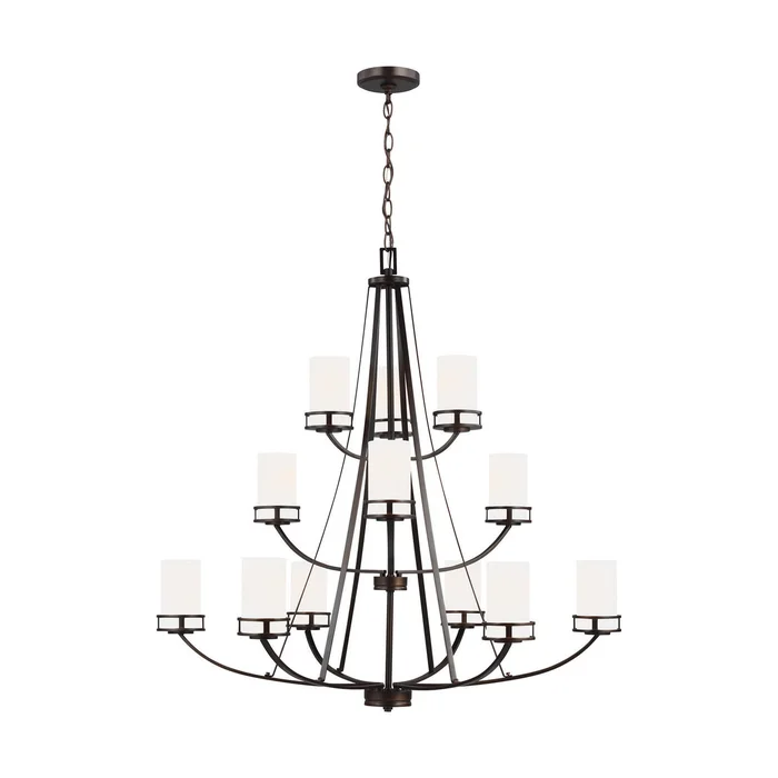 Generation Lighting 3121612-710 Robie 12 Light Chandelier, Bronze