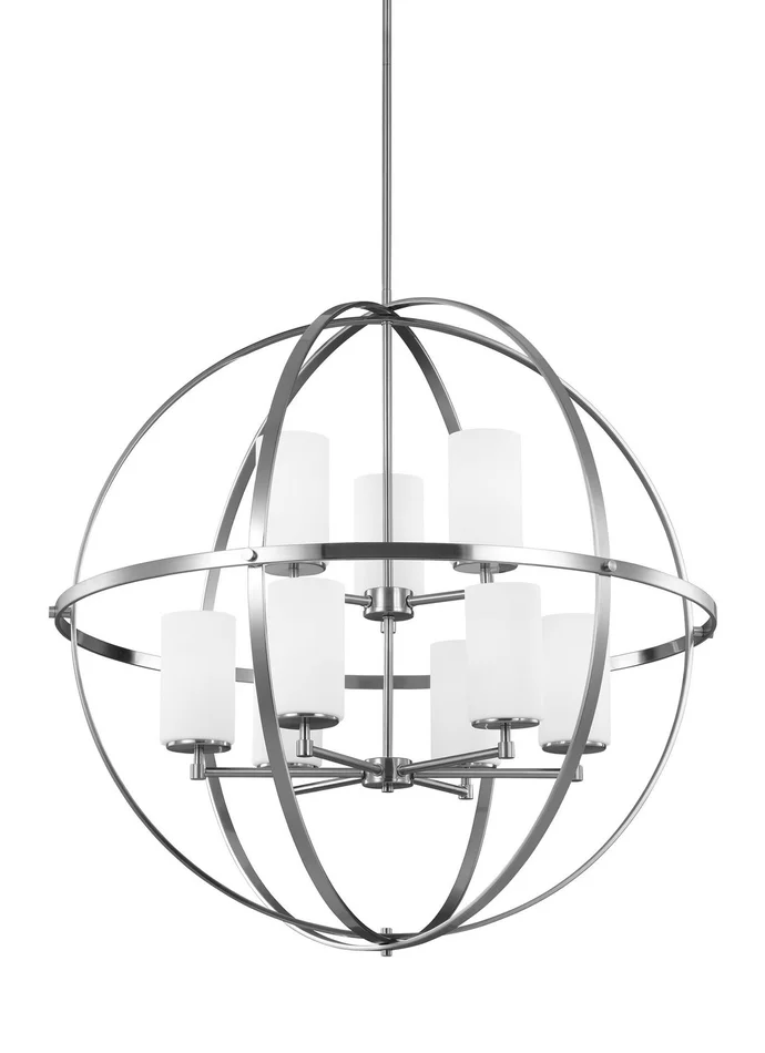 Generation Lighting 3124609EN3-962 Alturas Nine Light Chandelier, Brushed Nickel